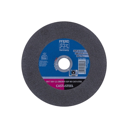 Abrasive Cut-Off Wheel, 20 in Dia, 3/16 in Thick, 1 in Arbor Hole Size, Zirconia Alumina MPN:66045
