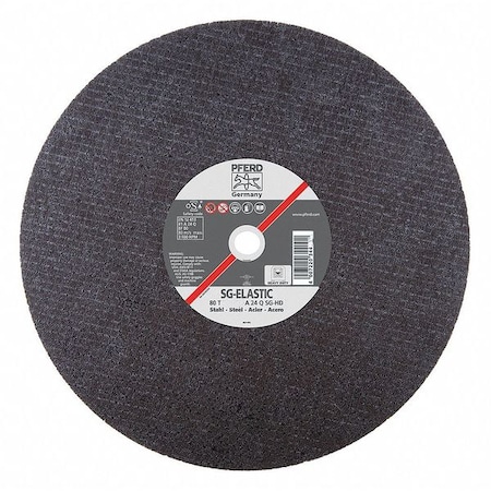 Abrasive Cut-Off Wheel, Type 1, 16 in Dia, 0.156 in Thick, Aluminum Oxide, 24 Grit MPN:66117