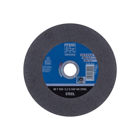 Large Diameter Cut-off Wheel, 20 in Dia, 3/16 in Thick, 1 in Arbor Hole Size, Aluminum oxide A MPN:66123