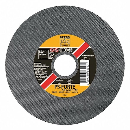 Abrasive Cut-Off Wheel, Type 1, 3 in Dia, 0.040 in Thick, 1/4 in Arbor Hole Size, Aluminum oxide A MPN:69301