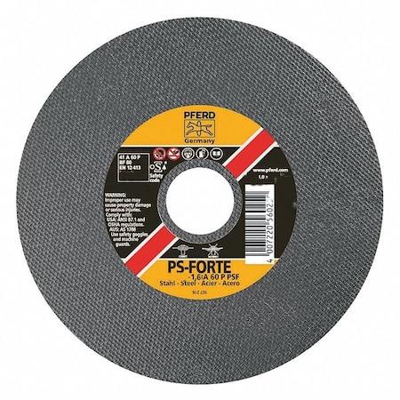 Abrasive Cut-Off Wheel, Type 1, 4 in Dia, 0.045 in Thick, 1/4 in Arbor Hole Size, Aluminum oxide A MPN:69405