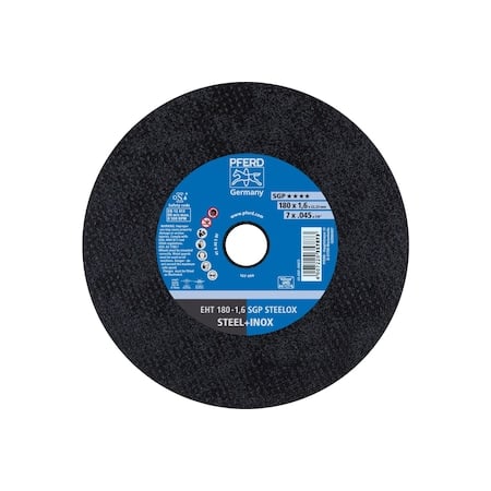 Abrasive Cut-Off Wheel, Type 1, 7 in Dia, 0.045 in Thick, 7/8 in Arbor Hole Size, Aluminum Oxide MPN:69872