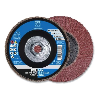 4-1/2 X 5/8-11 Polifan Sg Alu Ox Conical 120G MPN:62305