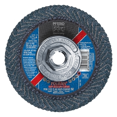 4-1/2 X 5/8-11 Poli Curve Zirc Alum Md Rd 40G MPN:67212
