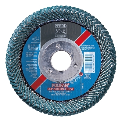 5 X 7/8 Polifan Curve Zirc Alum Lrg Rd 40G MPN:67343