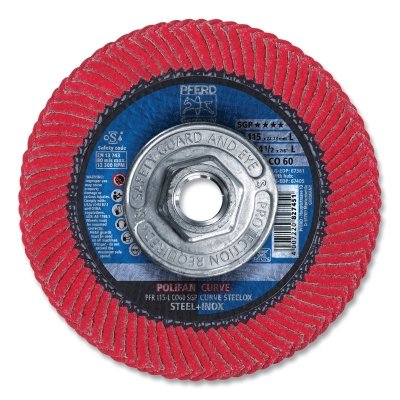 4-1/2 X 5/8-11 Polifan Curve Ceramic Lrg Rd 60G MPN:67405
