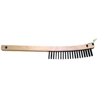 3X19 Curved Handle Scratch Brush With Scraper MPN:85003