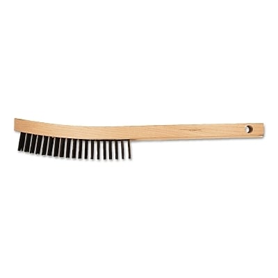Curved Handle Scratch Brush 4X19 Rows Cs Wire MPN:85006