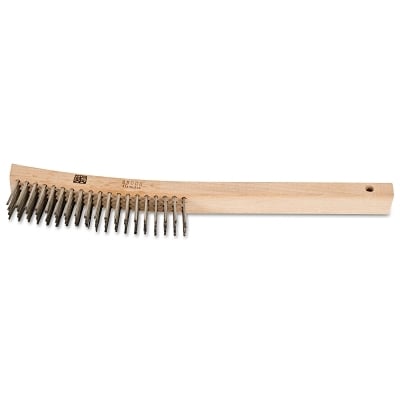 Curved Handle Scratch Brush 4X19 Row Ss Wire MPN:85008