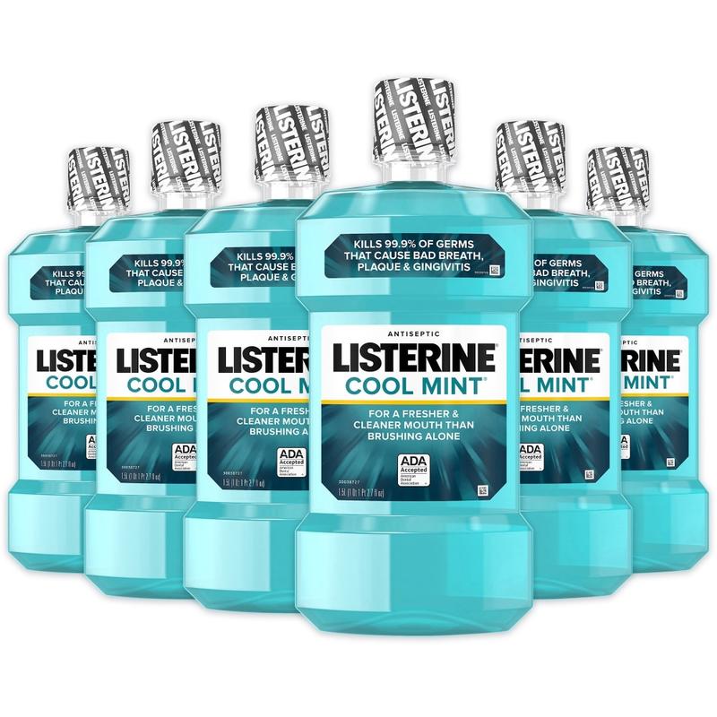 LISTERINE COOL MINT Antiseptic Mouthwash - For Plaque, Bad Breath, Gingivitis - Mint - 1.59 quart - 6 / Carton MPN:42755CT