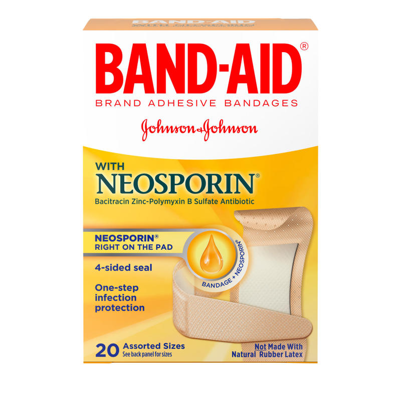 Band-Aid Brand Antibiotic Bandages, Assorted Sizes, Box Of 20 (Min Order Qty 9) MPN:5570