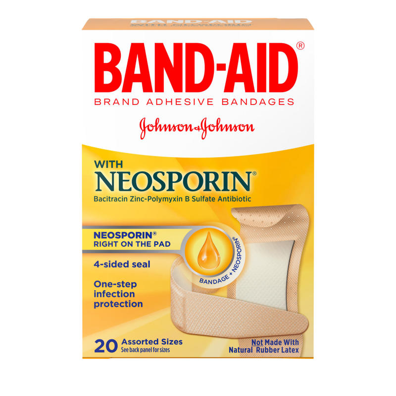 Band-Aid Brand Antibiotic Bandages, Assorted Sizes, Box Of 20 MPN:5570