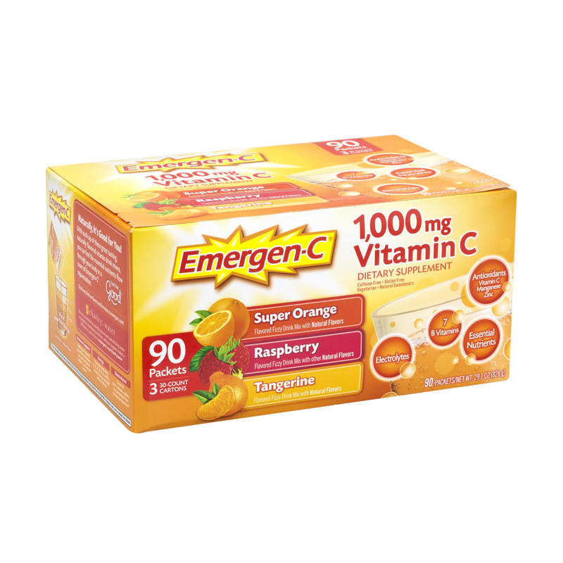 Emergen-C Vitamin C Dietary Supplement Drink Mix, Variety, Case Of 90 Packs MPN:30401