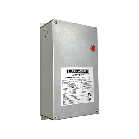 Phase Converter, Static, 208/230V AC, 208/230V AC, 15A, 6A MPN:UL-200HD