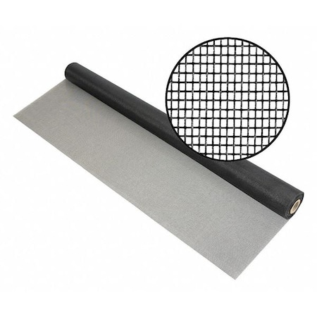 Door and Window Screen, Fiberglass, 48 in W, 100 ft L, 0.013 in Wire Dia, Charcoal MPN:3003382