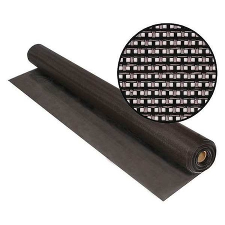 Door and Window Screen, Vinyl Coated Polyester, 48 in W, 100 ft L, 0.025 in Wire Dia, BROWN MPN:3004065