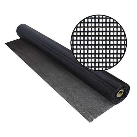 Door and Window Screen, Vinyl Coated Polyester, 36 in W, 50 ft L, 0.018 in Wire Dia, Black MPN:3028730