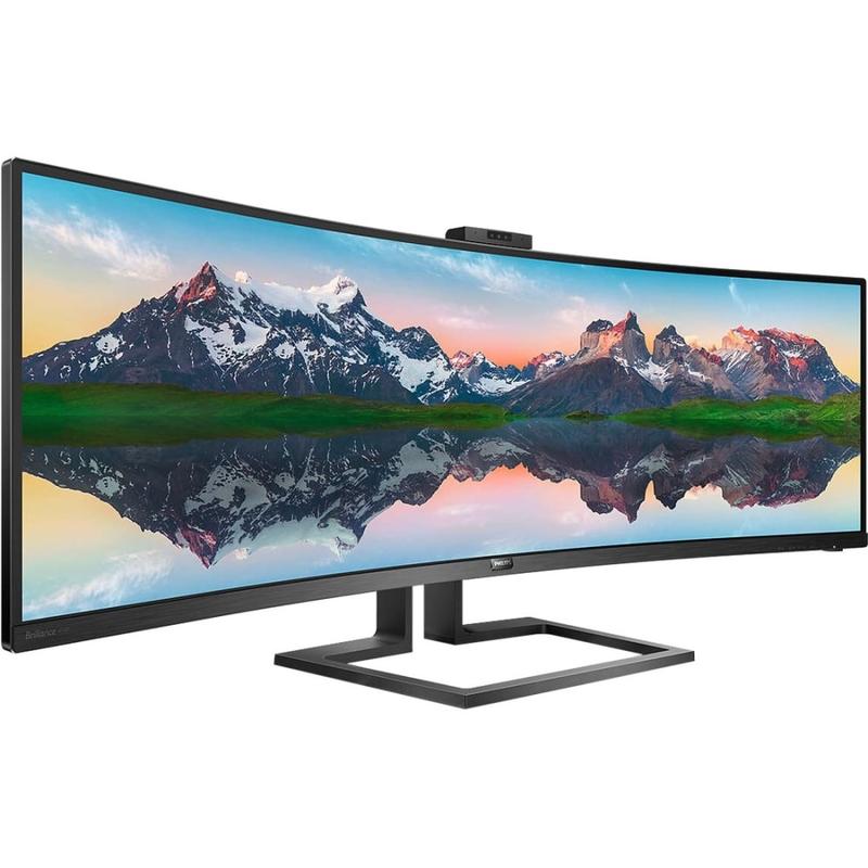 Philips Brilliance 499P9H 48.8in Dual Quad HD (DQHD) Curved Screen WLED LCD Monitor - 32:9 - Textured Black - 499P9H MPN:499P9H