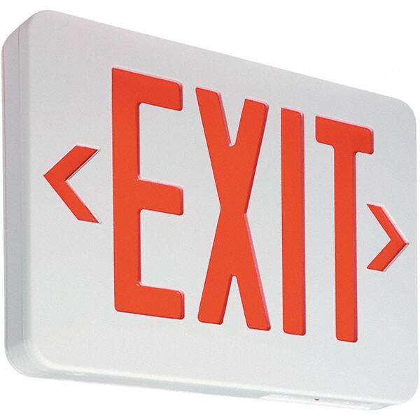 Illuminated Exit Signs, Number of Faces: 2 , Letter Color: Red , Housing Material: Thermoplastic , Housing Color: White , Voltage: 120/277 VAC  MPN:912400348805