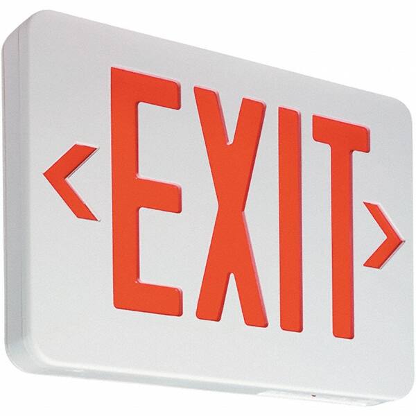Illuminated Exit Signs, Number of Faces: 2, 2 , Light Technology: LED , Letter Color: Red , Housing Material: Thermoplastic , Housing Color: White  MPN:912400348807
