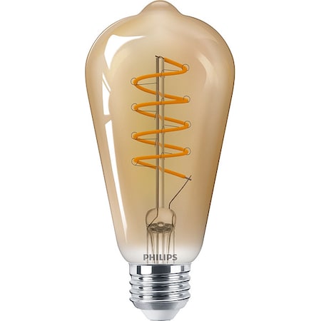 LED, 6.5 W, ST19, Medium Screw (E26) MPN:6.5ST19/VIN/820/E26/Amber/G/SP/D 1PFT20