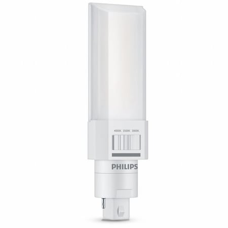 8 W, Compact LED Bulb, White, Tube, 3000K, 3500K, 4000K Temp. Frosted, Non-Dimmable MPN:8PL-C/T/COR/26H-3CCT/MF10/P/20/1