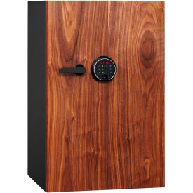 Phoenix Safe DBAUM Fingerprint Lock Luxury Fire Res. Safe w/ Walnut Door 3.0 cu ft Black Steel DBAUM800