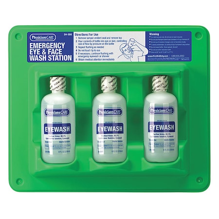 Eye Wash Station, 8 oz., 11inHx12inWx2inD MPN:24-308