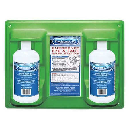 Single Use Eyewash Station, 2 32 oz Bottles Included, Isotonic Buffered Solution, 2 year Shelf Life MPN:54613