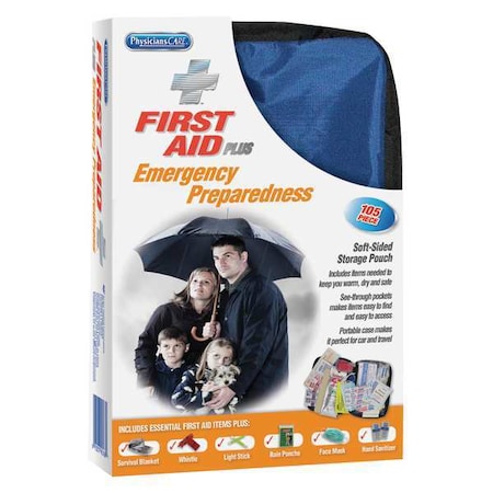 First Aid kit, Fabric 105 Components, 10 People Served MPN:90168
