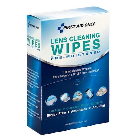 Lens Cleaning Tissues, Individually Wrapped, Anti-Fog, Anti-Static, 100 Tissues MPN:91295