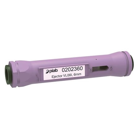 Vacuum Ejector, Inline, 14.2mm H, Opn Exhst MPN:VL06I, 6mm