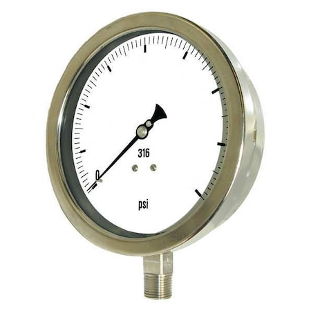 Vacuum Gauge, Heavy Duty, 6 In, 30-0 Hg Vac MPN:6001-2LA
