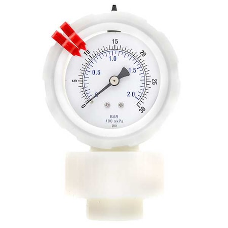 Compound Gauge with Diaphragm Seal, 0 to 30 psi, 2 1/2 in Dial, 1/4 in NPT, Bottom Location MPN:701DDS-T-254C