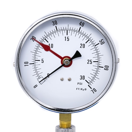 Altitude Pressure Gauge, 0 to 30 psi, 4 1/2 in Dial, 1/4 in NPT, Bottom Location MPN:ALTITUDE-454L-C