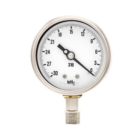 Industrial Vacuum Gauge, +/-1.0%, Metal MPN:PRO-311D-402A