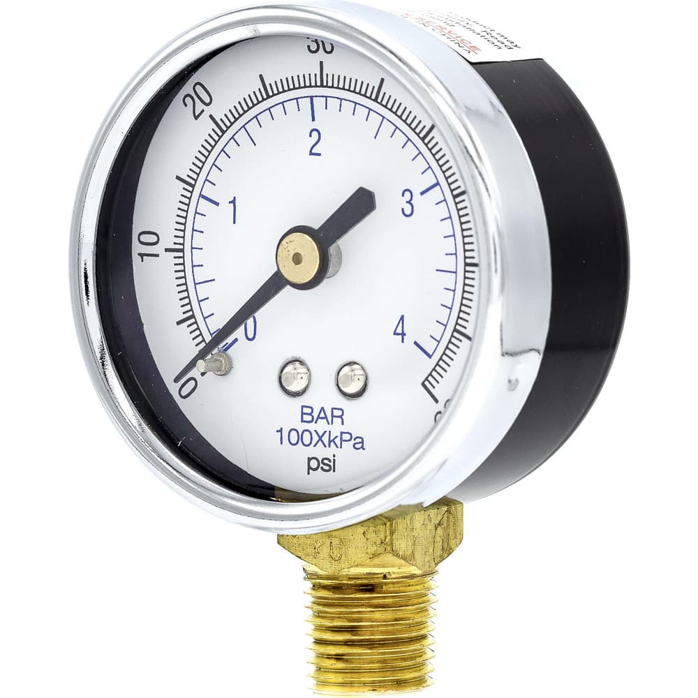 Pressure Gauges; Gauge Type: Utility Gauge ; Scale Type: Dual ; Accuracy (%): 3-2-3% ; Dial Type: Analog ; Thread Type: 1/4