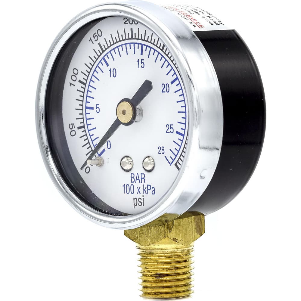 Pressure Gauges; Gauge Type: Utility Gauge ; Scale Type: Dual ; Accuracy (%): 3-2-3% ; Dial Type: Analog ; Thread Type: 1/4