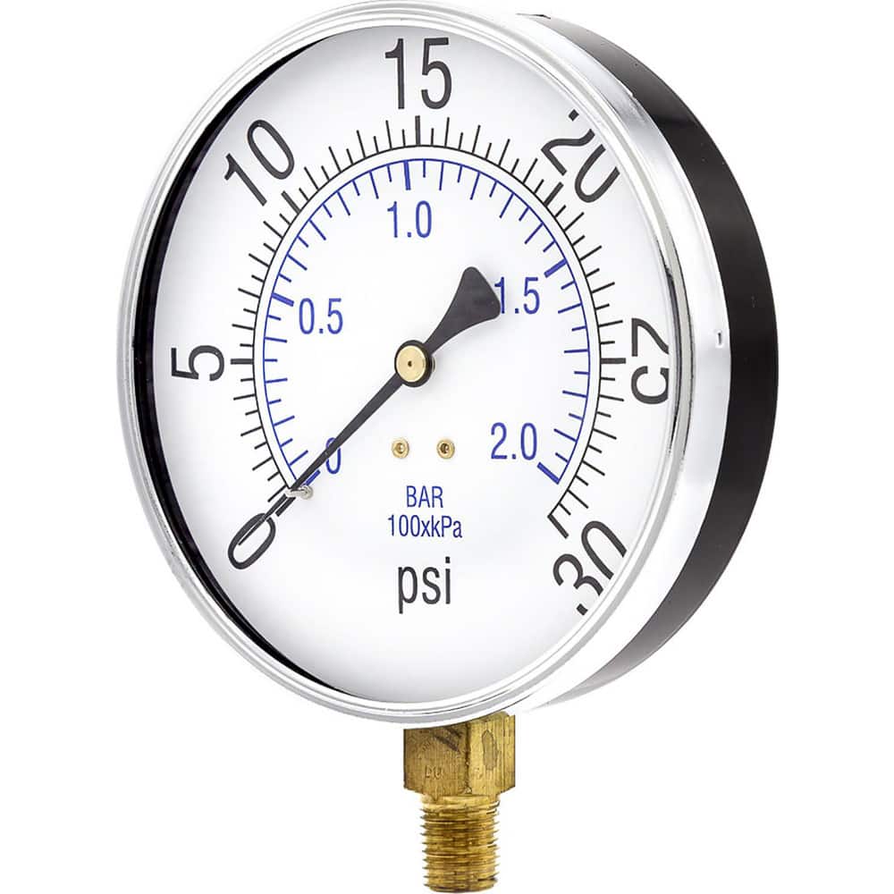 Pressure Gauges; Gauge Type: Utility Gauge ; Scale Type: Dual ; Accuracy (%): 3-2-3% ; Dial Type: Analog ; Thread Type: 1/4