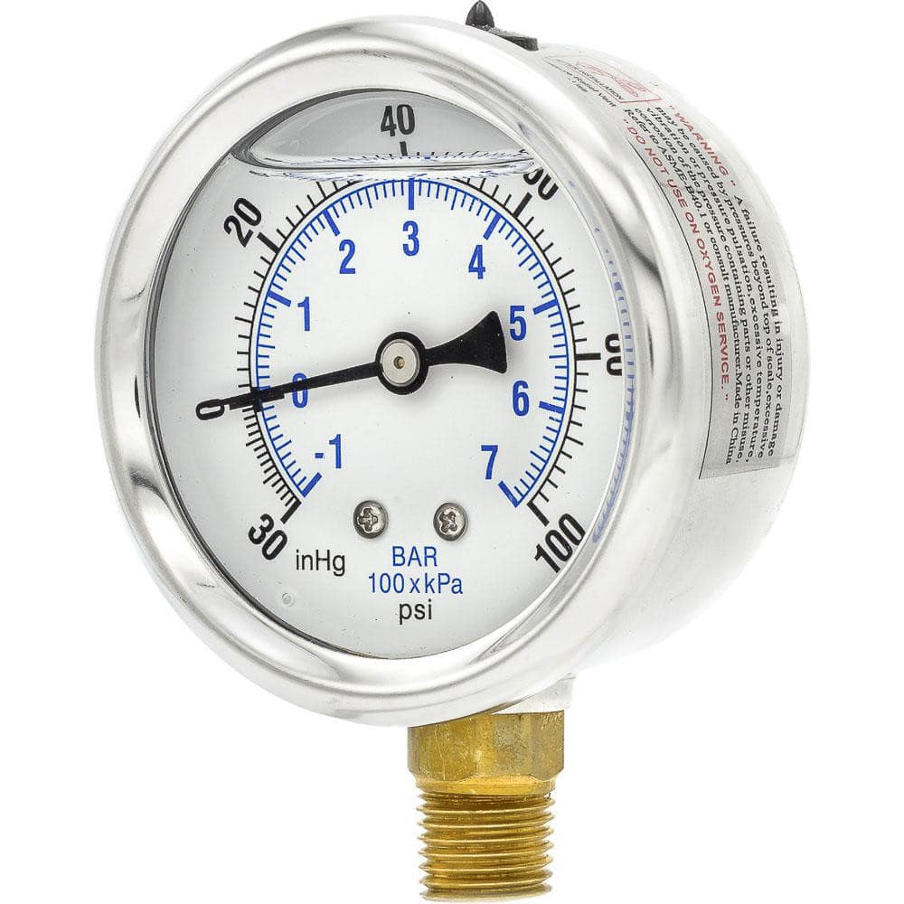 Pressure Gauges; Gauge Type: Industrial Pressure Gauges ; Scale Type: Dual ; Accuracy (%): 2-1-2% ; Dial Type: Analog ; Thread Type: 1/4