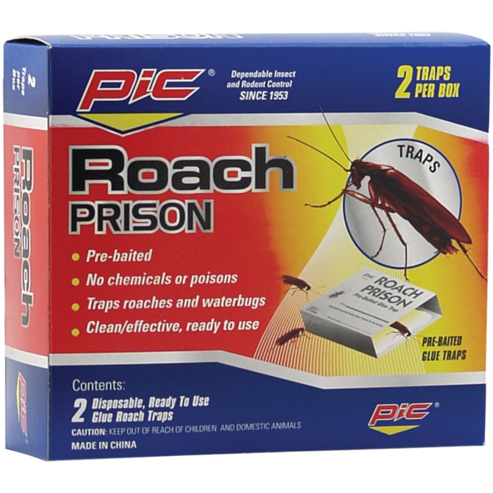 PIC Roach Prison Covered Insect Glue Traps, Pack Of 2 Traps MPN:RP