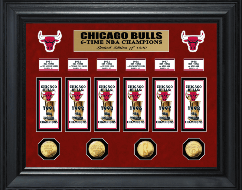Chicago Bulls 6-Time NBA Champions Deluxe Gold Coin & Banner Collection MPN:PHOTO11796K