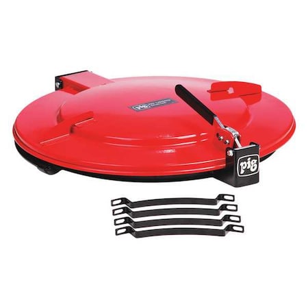 Drum Lid, Steel, 5-45/64 in. H, Red MPN:DRM1085-RD