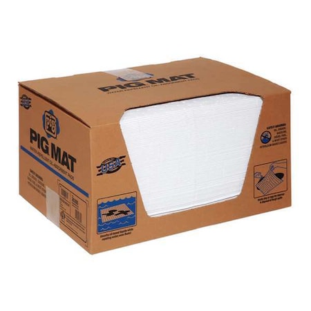 Sorbent Pad, 17 gal, 15 in x 20 in, Oil, White, 100 PK MPN:26300
