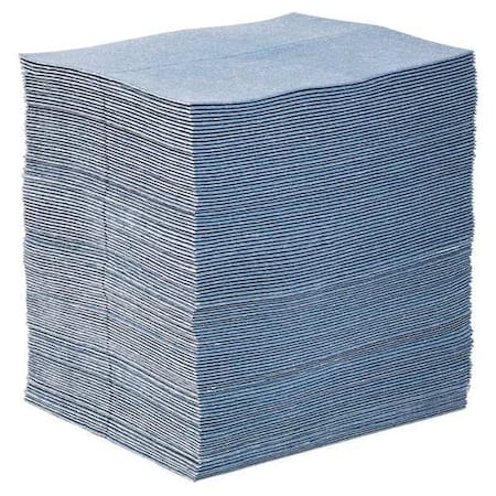Sorbent Pad, 24 gal, 15 in x 19 in, Universal, Blue, Fibers MPN:BLU100