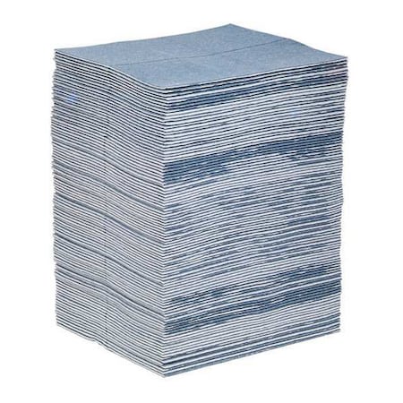 Sorbent Pad, 34 gal, 15 in x 19 in, Universal, Blue, 100 PK MPN:BLU101