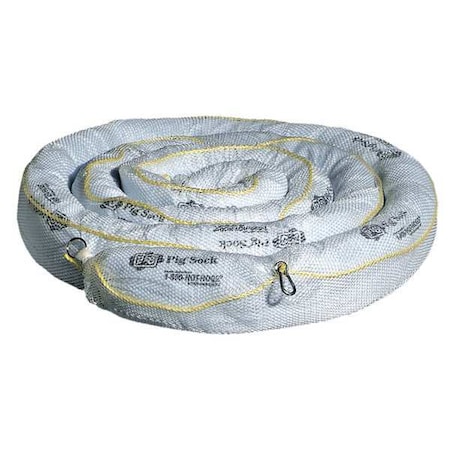 Sorbent Boom, 24 gal, 5 in x 20 ft, Oil, White, 2 PK MPN:BOM408