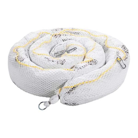 Sorbent Boom, 24 gal, 5 in x 10 ft, Oil, White, 4 PK MPN:BOM600
