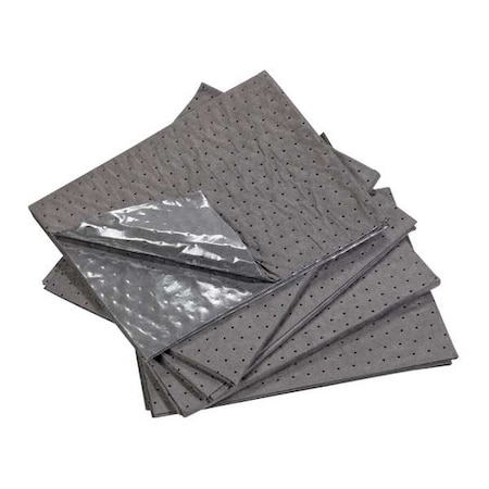 Sorbent Pad, 15 gal, 31 in x 40 in, Bodily Fluids, Gray, Polypropylene MPN:HC102
