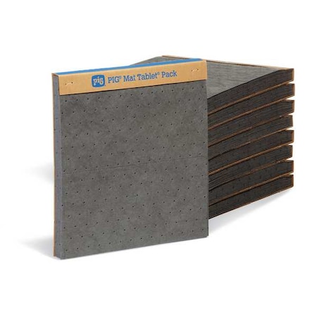Sorbent Pad, 13 gal, 14 in x 15 in, Universal, Gray, Polypropylene MPN:MAT124